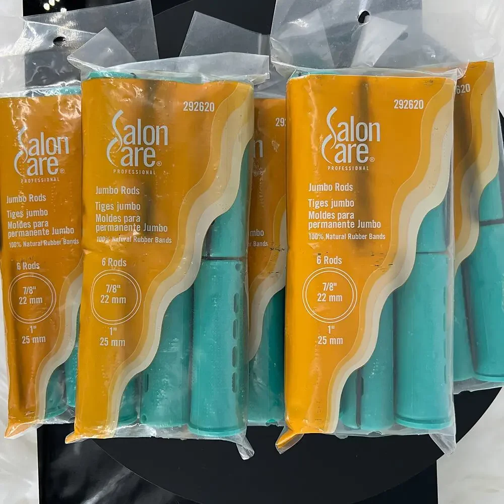 Salon Care Cold Wave Perm Rods New Factory Sealed lot Vintage - NOS Orange Blue